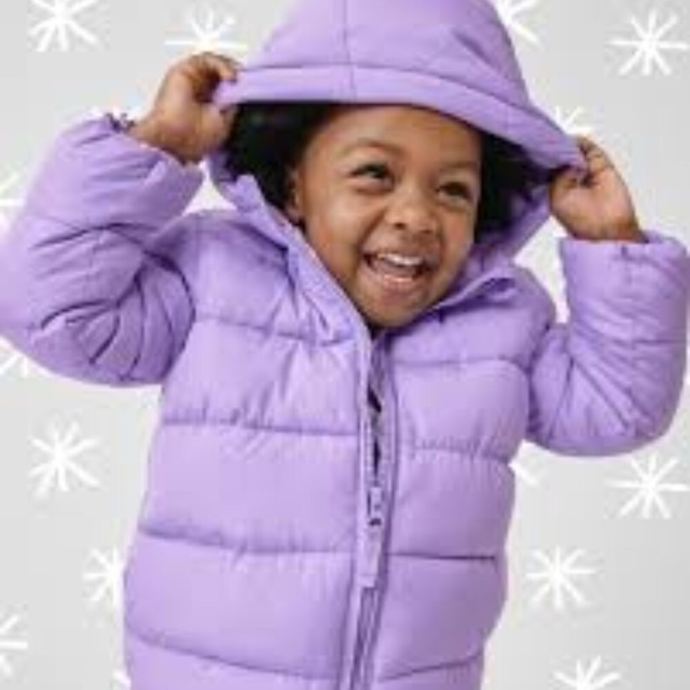 Toddler Girls Puffer Jacket - Iris Pop warm 5T NWT - Picture 2 of 8